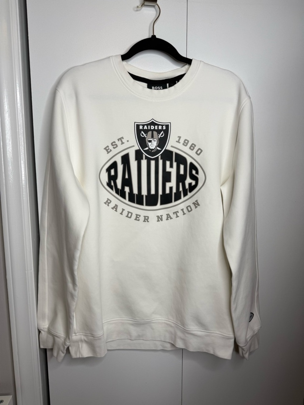 Boss by Hugo Boss x NFL Raiders Crewneck Sweatshirt White Large - Picture 2 of 13